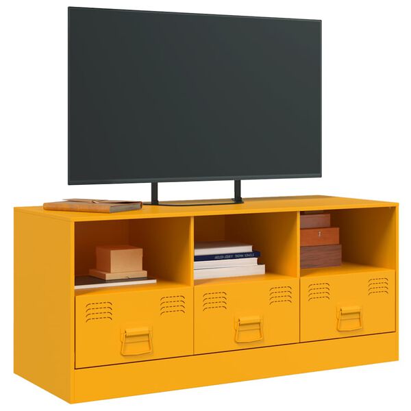 vidaXL TV Cabinet Mustard Yellow Cold-rolled Steel TV Cabinet