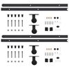  vidaXL Sliding Door Hardware Kits 2 pcs 78.7 " Steel Black (2x145263)