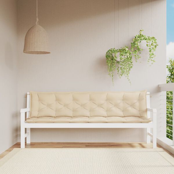 vidaXL Garden Bench Cushion Set of 2 Beige Oxford fabric (100% polyester)