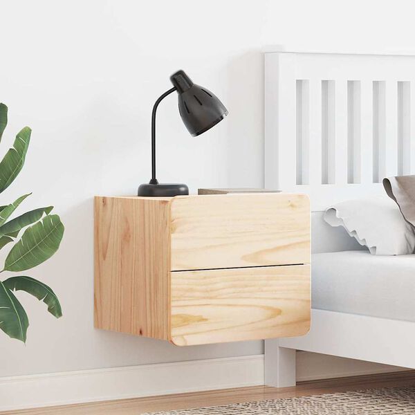 vidaXL Bedside Table Brown 15.35 x 13.39 x 12.99 in Solid pinewood