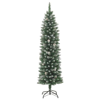 vidaXL Artificial Slim Christmas Tree with Stand 5 ft PVC
