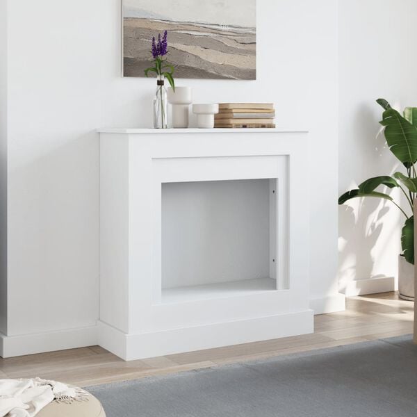vidaXL Fireplace Surround White 35.4x11.8x35.4" Engineered Wood