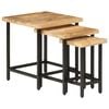vidaXL Nesting Coffee Table Rough Mango and Black