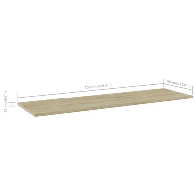 vidaXL Bookshelf Boards 4 pcs Sonoma Oak 39.4"x11.8"x0.6" Engineered Wood
