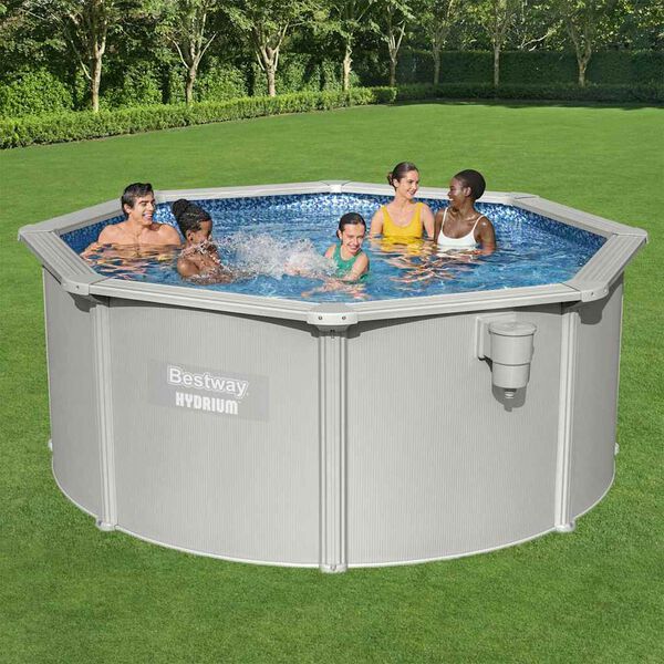 Bestway Swimming Pool Grey Steel Large UV-resistant materials