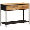 vidaXL Console Table Natural wood and black Solid mango wood, iron Medium