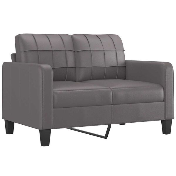 vidaXL 2-seater Sofa Grey Faux leather, Metal, Textilene, Foam 2-Seater