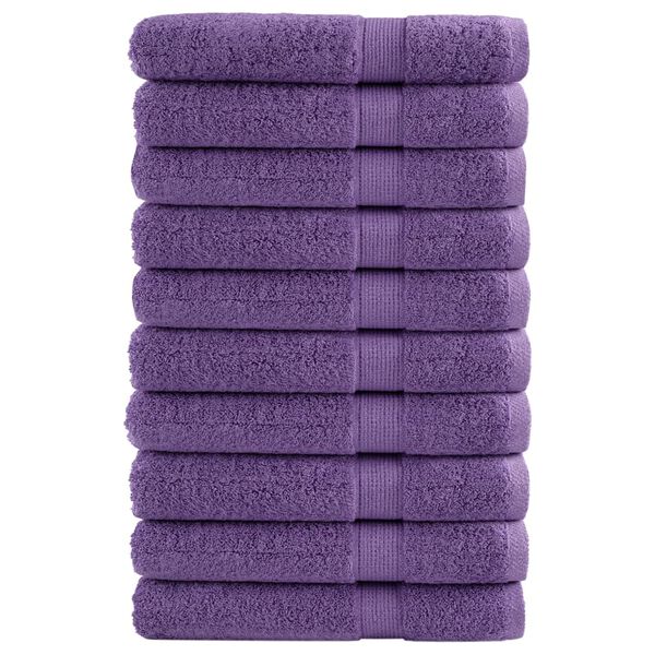 vidaXL Towel Set of 10 Purple 100% Cotton Extra Large Towel
