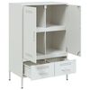 vidaXL Highboard White Cold-rolled steel Medium Adjustable Feet