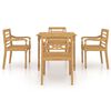 vidaXL 5 Piece Patio Dining Set Solid Teak Wood