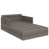 vidaXL Sunbed Grey PE rattan, powder-coated steel, fabric (100% polyester)