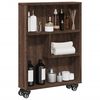 vidaXL Narrow Storage Trolley Brown Oak Engineered Wood Narrow