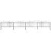 vidaXL Garden Fence with Spear Top Steel 281.3"x29.5" Black