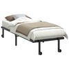 vidaXL Bed Frame Black Steel Twin Foldable Rectangular Modern