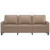 vidaXL 3-seater Sofa Cappuccino Faux leather, metal, textilene