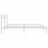 vidaXL Bed Frame White Powder-Coated Steel 79 x 79 in Bed Frame