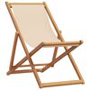 vidaXL Beach Chair Beige Solid eucalyptus wood, polyester Standard