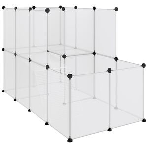 vidaXL Animal Cage Transparent PP (Polypropylene), steel Medium