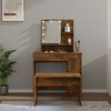 vidaXL Dressing Table Set With LED Smoked Oak Engineered Wood Standard