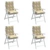 vidaXL Lowback Chair Cushion Set of 4 Beige Oxford fabric (100% polyester)