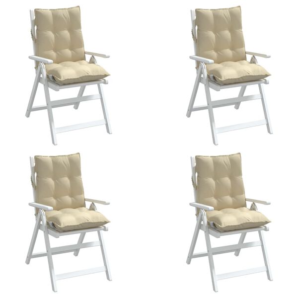 vidaXL Lowback Chair Cushion Set of 4 Beige Oxford fabric (100% polyester)