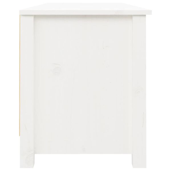 vidaXL Shoe Bench White Solid pine wood 43.3x15.0x17.9 in Shoe Bench