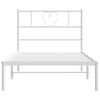 vidaXL Bed Frame White Powder-Coated Steel 35.4x74.8 in Bed Frame