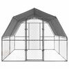vidaXL Chicken Cage Silver Galvanized steel, Polyethylene Large Durable