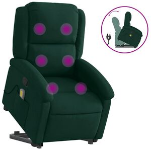 vidaXL Stand Up Massage Recliner Chair Dark Green