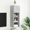 vidaXL TV Cabinet Concrete Grey Engineered wood, Glass 35.4 in in height