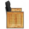 vidaXL Garden Sofa Black Poly Rattan, Powder-Coated Steel, Solid Acacia Wood