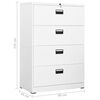 vidaXL Filing Cabinet White Steel Medium Filing Cabinet Rectangular