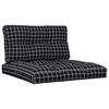 vidaXL Pallet Cushion Black Check Pattern 100% polyester 31.5 in x 15.7 in