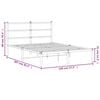 vidaXL Bed Frame White Powder-Coated Steel Double Bed Frame