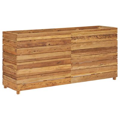 vidaXL Raised Bed 59.1"x15.7"x28.3" Solid Wood Teak and Steel