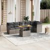 vidaXL Garden Sofa Set Grey, Dark grey cushions