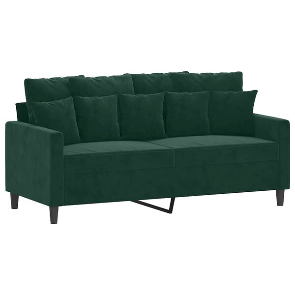 vidaXL Sofa Set Dark Green Velvet, Polyester, Metal, Textilene, Plywood