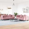 vidaXL Sofa Set Pink Velvet (100% polyester), plywood, solid wood Medium