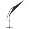 vidaXL Cantilever Garden Parasol Black Polyester, Metal 118.1 in diameter