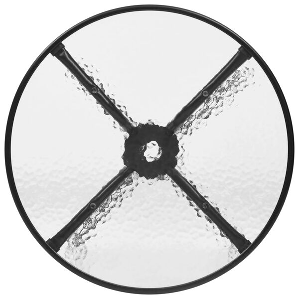 vidaXL Garden Table Black Steel 23.6 in diameter Portable Garden Table