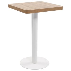 vidaXL Bistro Table Light Brown and White MDF 19.7 x 19.7 in