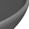 vidaXL Luxury Bathroom Basin Round Matt Dark Grey 12.8x5.5" Ceramic