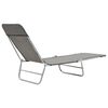 vidaXL Sunlounger Set of 2 Grey Powder-coated steel