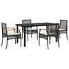 vidaXL Garden Dining Set Black PE rattan Five-piece set