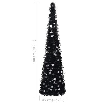 vidaXL Pop-up Artificial Christmas Tree Black 6 ft PET