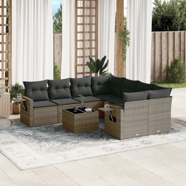 vidaXL Garden Sofa Set Gray