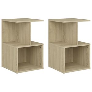 vidaXL Bedside Cabinet Set of 2 Sonoma oak Engineered wood Medium