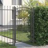 vidaXL Fence Gate with Spear Top Black 40.6" x 68.9" Powder-coated Steel