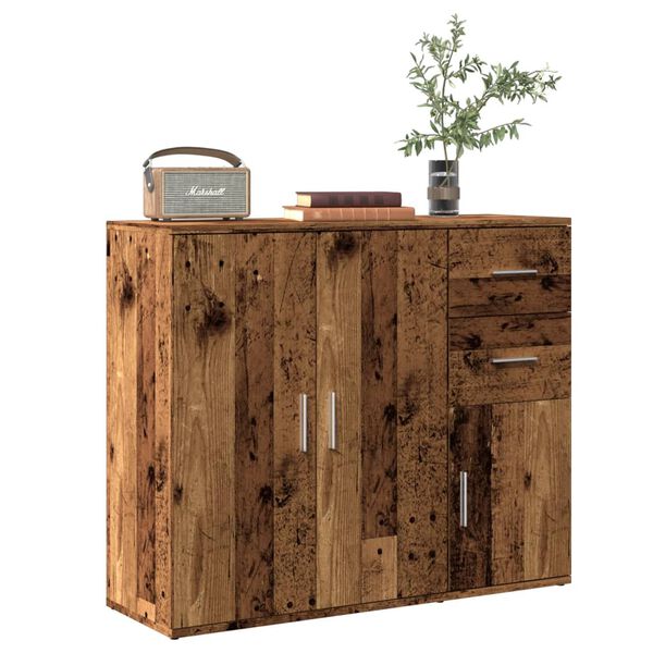vidaXL Sideboard Old wood Engineered wood and iron Sideboard Rectangular
