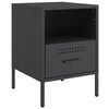 vidaXL Bedside Cabinet Set of 2 Black Cold-rolled steel Medium